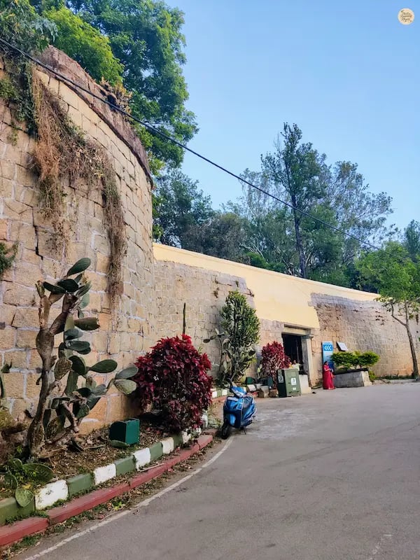 Historic entrance gate of Nandidurga Fort, marking the main gateway to Nandi Hills near Bengaluru.