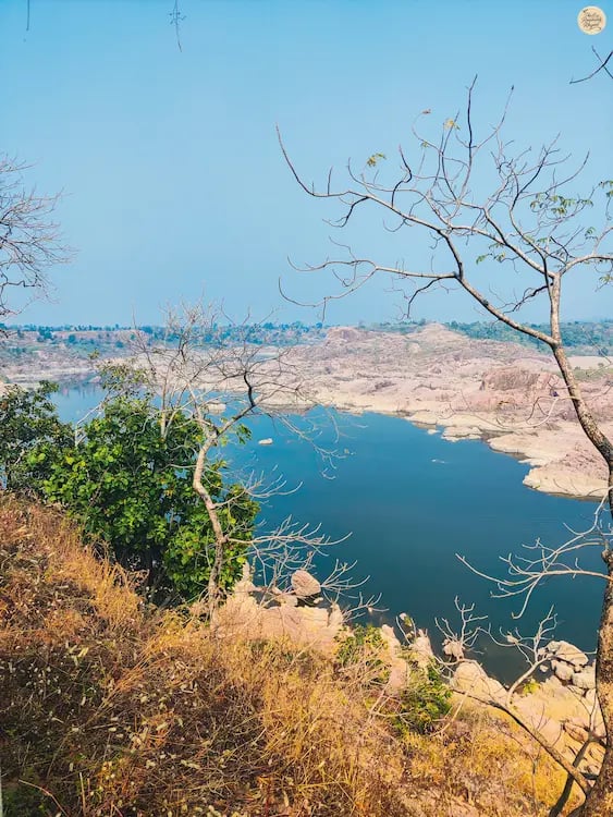 Gharial Viewpoint in Panna National Park, Madhya Pradesh, a peaceful scene of nature and wildlife.