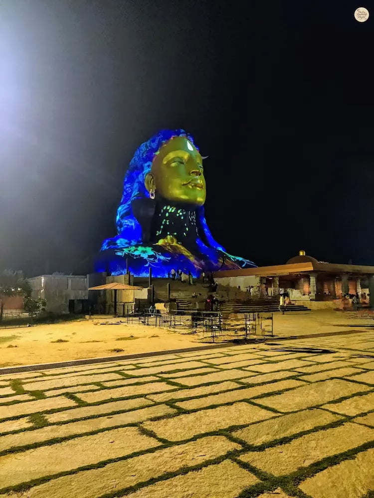 The 112-feet Adiyogi statue at Isha Foundation, Chikkaballapur near Nandi Hills, standing as a symbol of yoga and inner calm