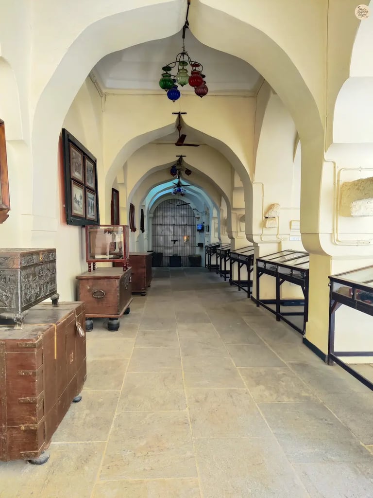 Exhibition of old relics inside Thanjavur Palace Royal Museum