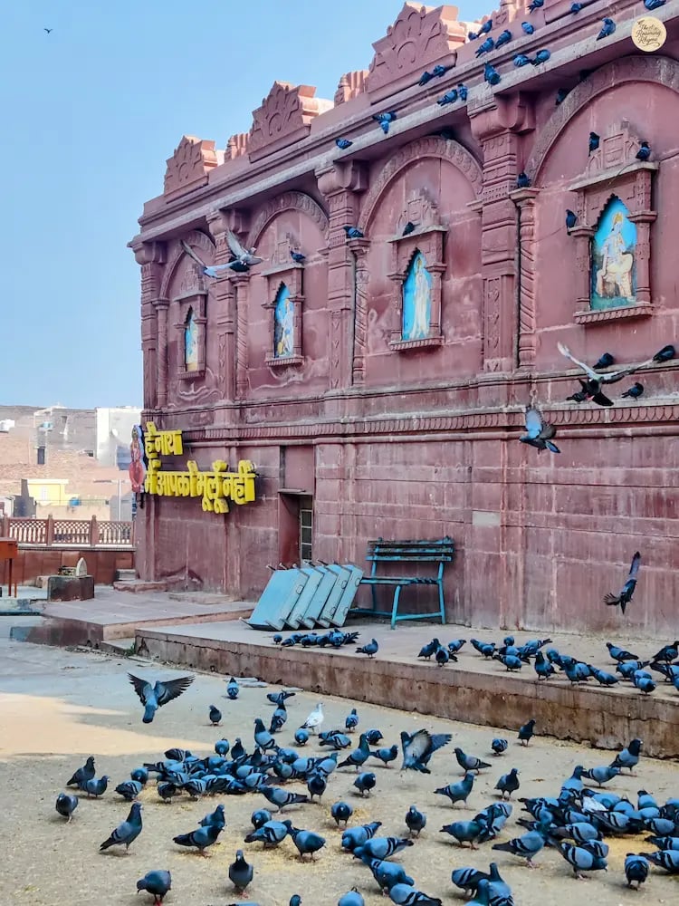Early morning view outside Lakshminath Temple in Bikaner, capturing its calm and spiritual aura.