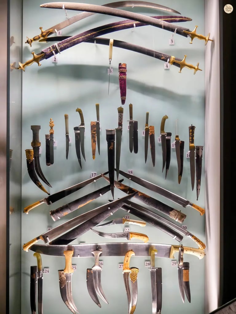Display of Maharana Pratap’s personal weapon in the Udaipur City Palace museum.