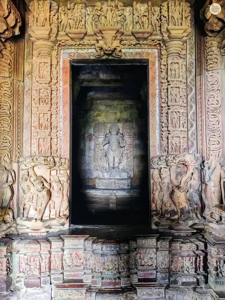 Inner sanctum of Vamana Temple Khajuraho featuring the idol of Vamana Avtaar.
