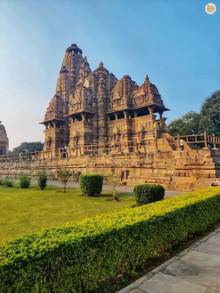 Complete view of Vishvanatha Temple Khajuraho, one of the grand shrines in Western Group of temples.