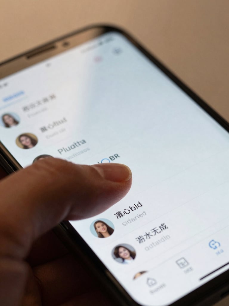 Extreme close-up of a thumb resting on an Android phone screen, a single app UI visible under warm window light, the fingertip slightly blurred against crisp interface detail, desk surface faintly visible at bottom edge