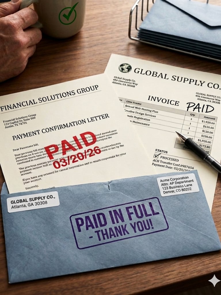 Bills and invoices are paid
