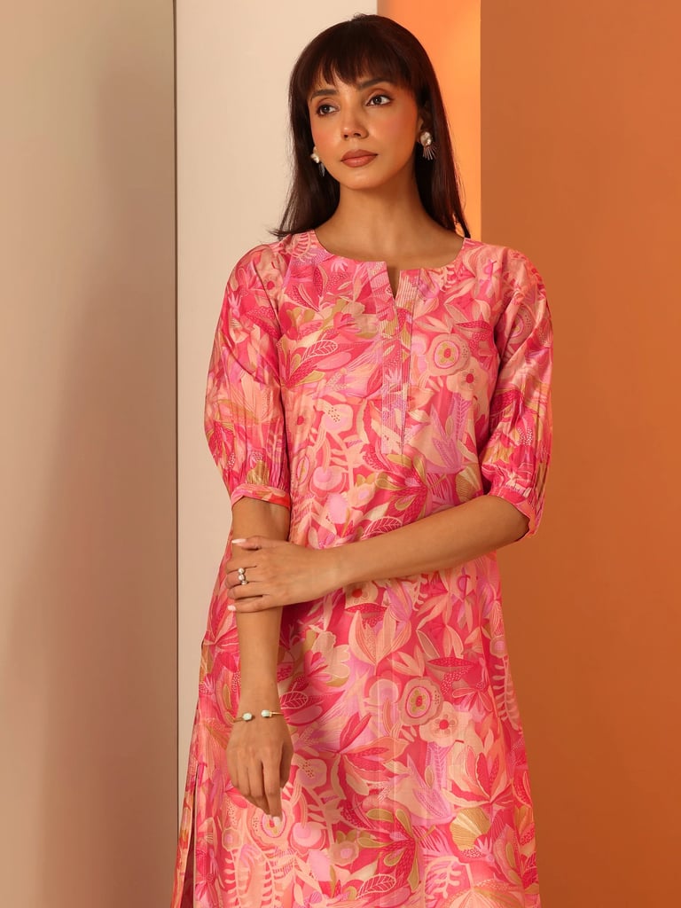peach straight kurta tryshopy