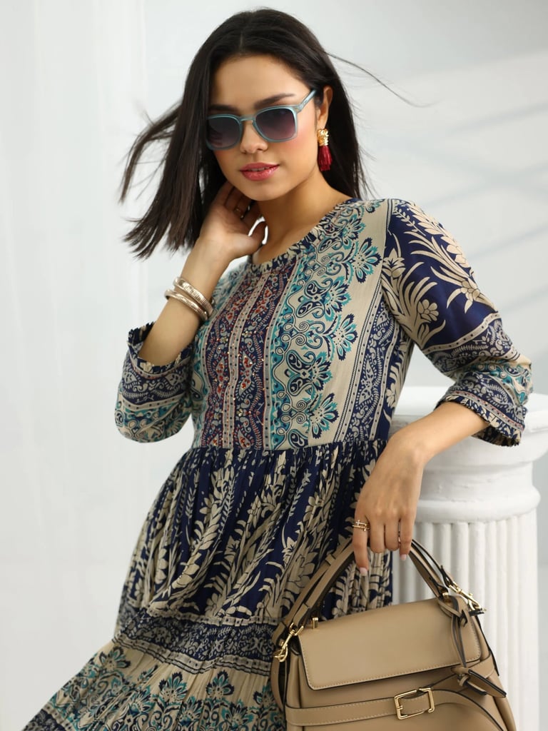 nevy blue aline  dress tryshopy