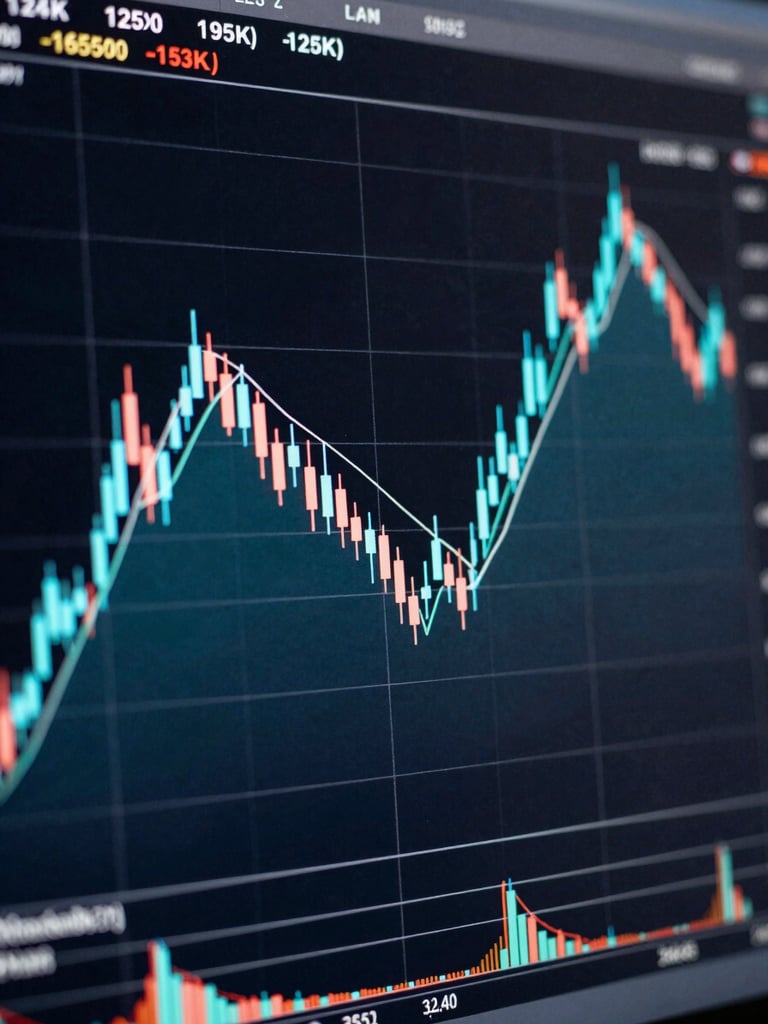 Tight crop of a candlestick chart with institutional order flow zones visible, liquidity sweep highlighted in electric cyan, dark background with screen-glow lighting, no human subjects, technically precise