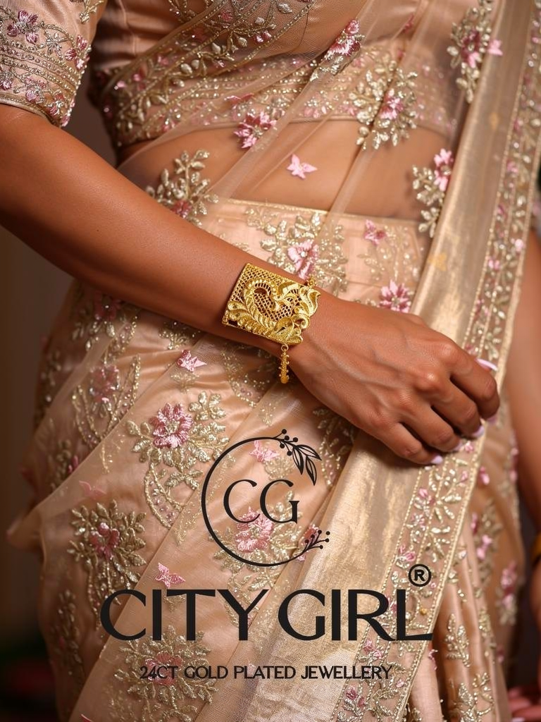 18K gold plated jali work party wear bangles — City Girl Jewellery | goldcoveringbangles.com
