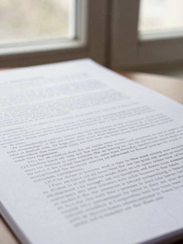 Close-up of a marked-up academic manuscript with handwritten scholarly notes on heavy paper, soft window light, shallow depth of field, 35mm