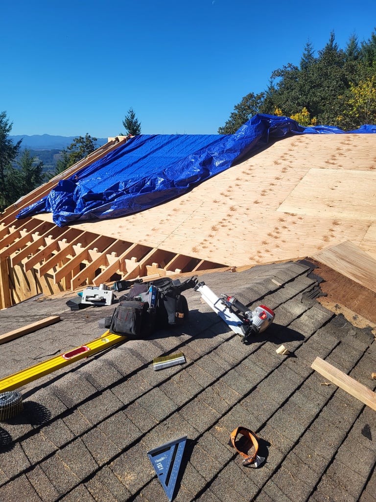 roof framing tie-in for an addition
