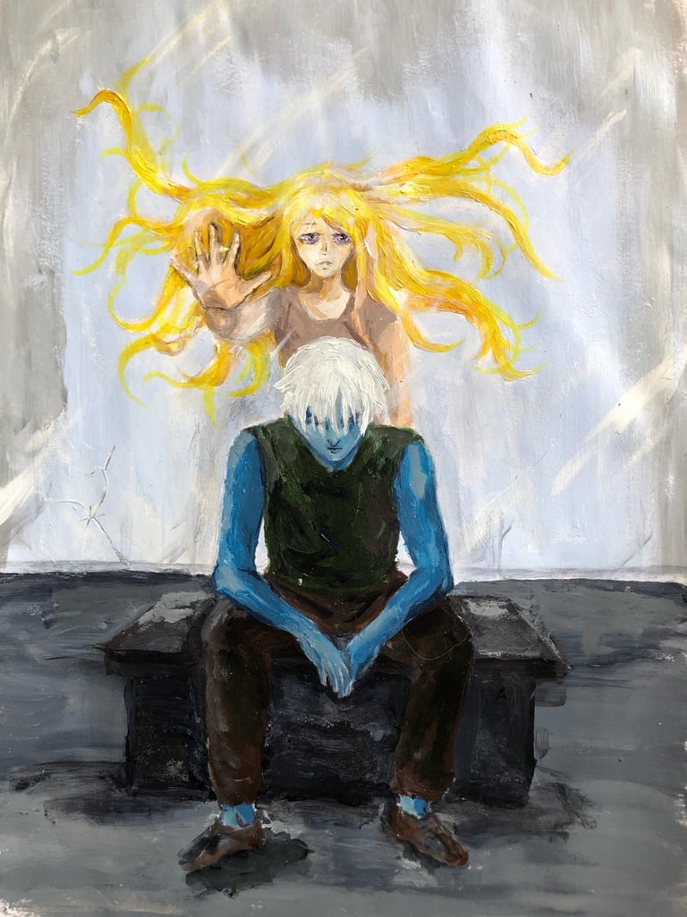 Jūros Jordan piešinys, panaudotas antros dalies viršeliui.