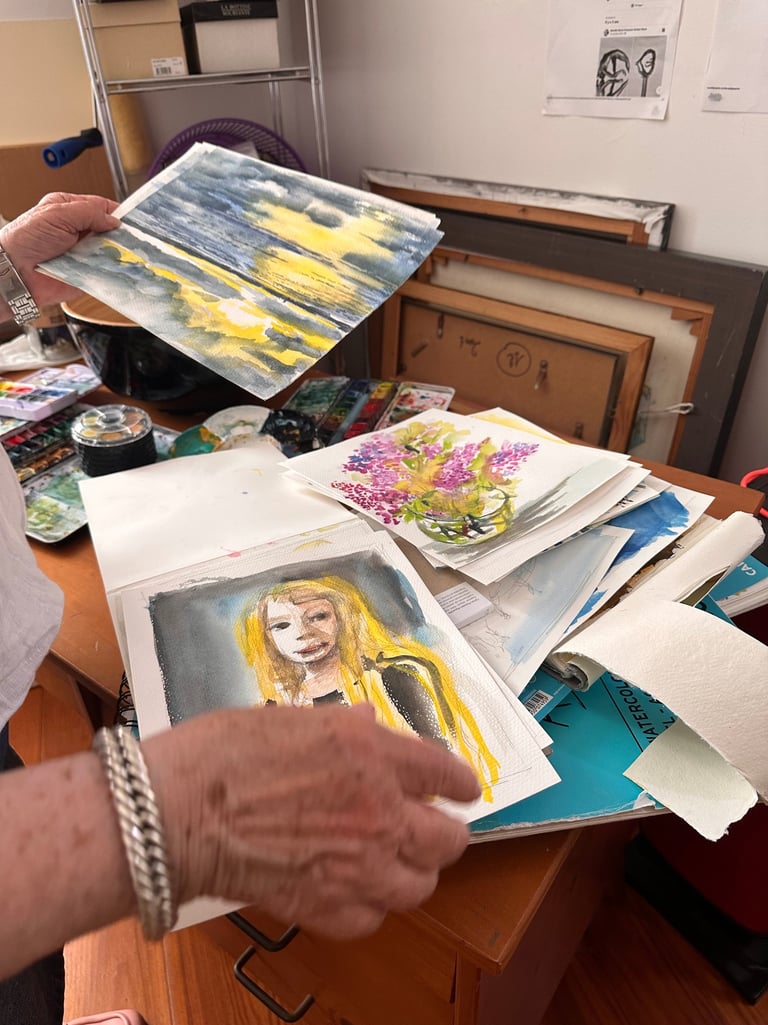 sketches and watercolours