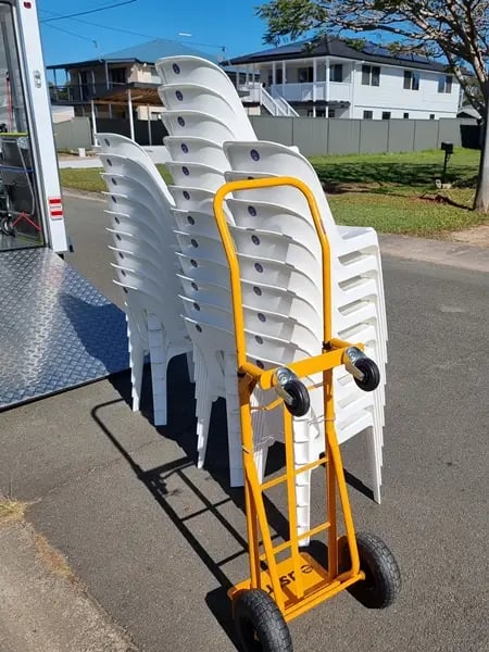 Plastic Chair captured at a Backyard Wedding in Mountcotton, Redlands - party hire by SweetAz Co.
