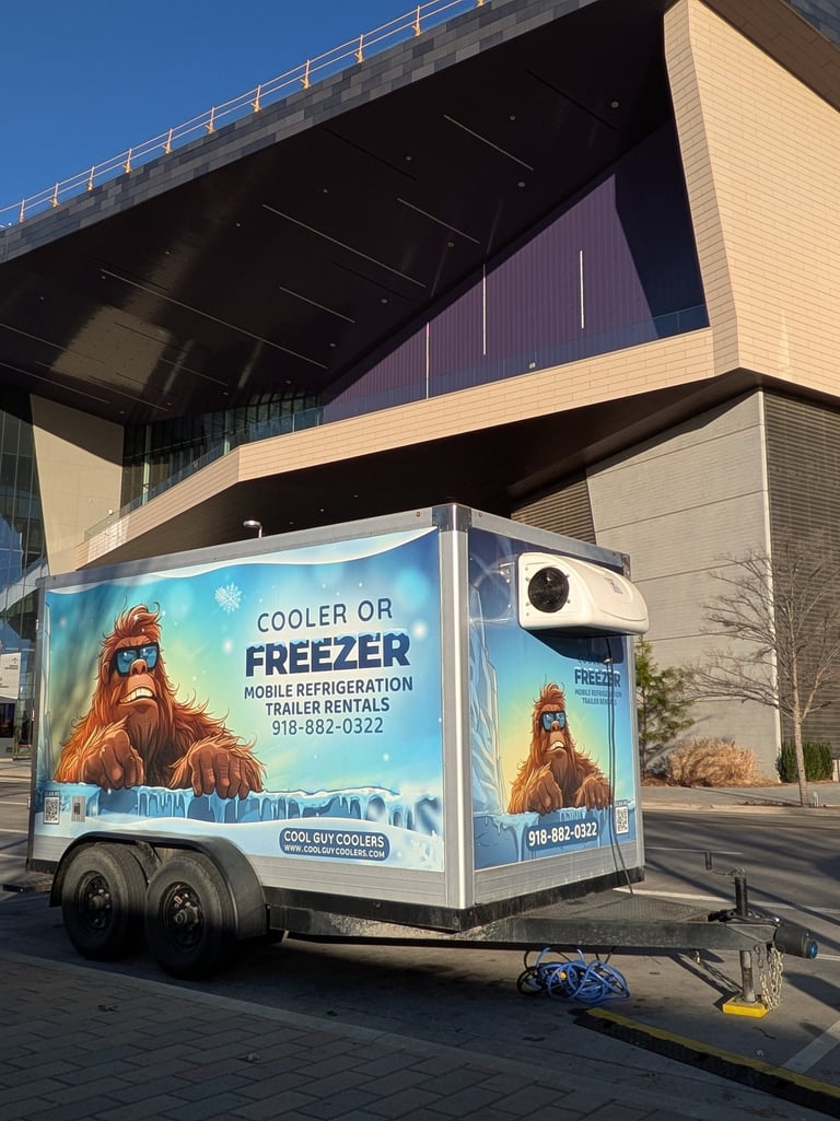 Picture of the Cool Guy Coolers mobile refrigerated trailer in Yukon, Oklahoma