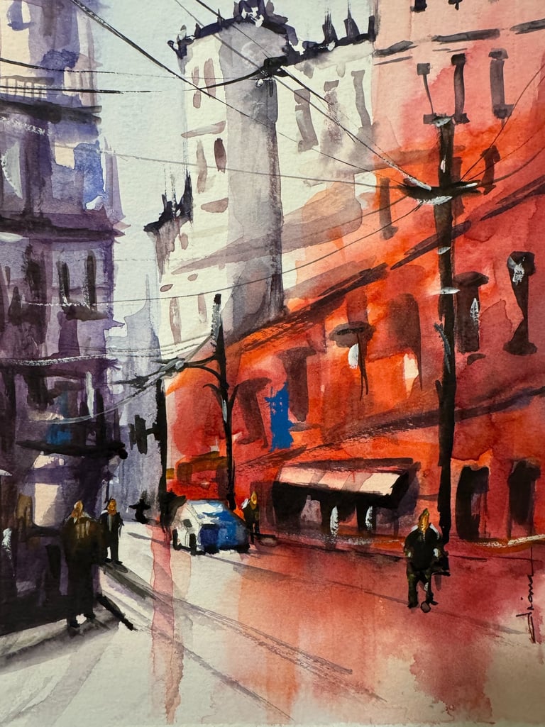 Red Rush by Dianaq.art - A dynamic red city, full of energy to enjoy