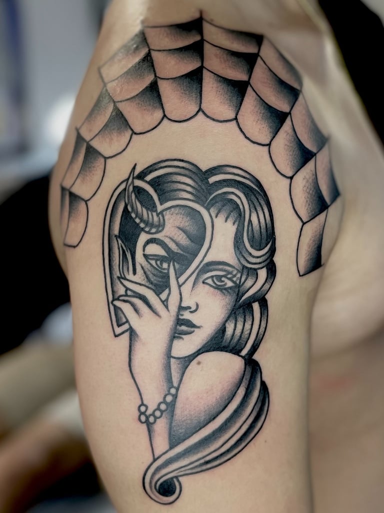 traditional american tattoo americana old school bold skull rose flame nevermoresg aghori.ttt