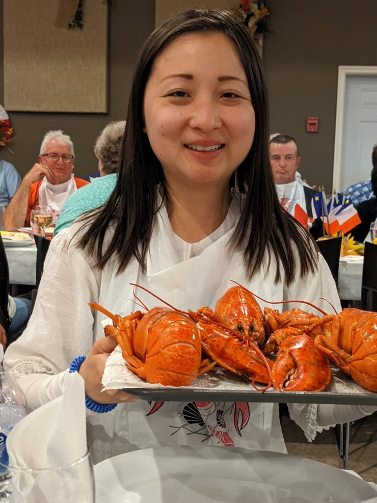 Exploring seafood at an Arcadian festival in Canada. Lake Oswego oregon happy valley personal chefh