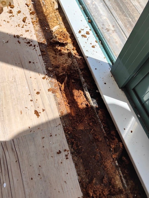 Window renovation Rotten sills CHR builders before