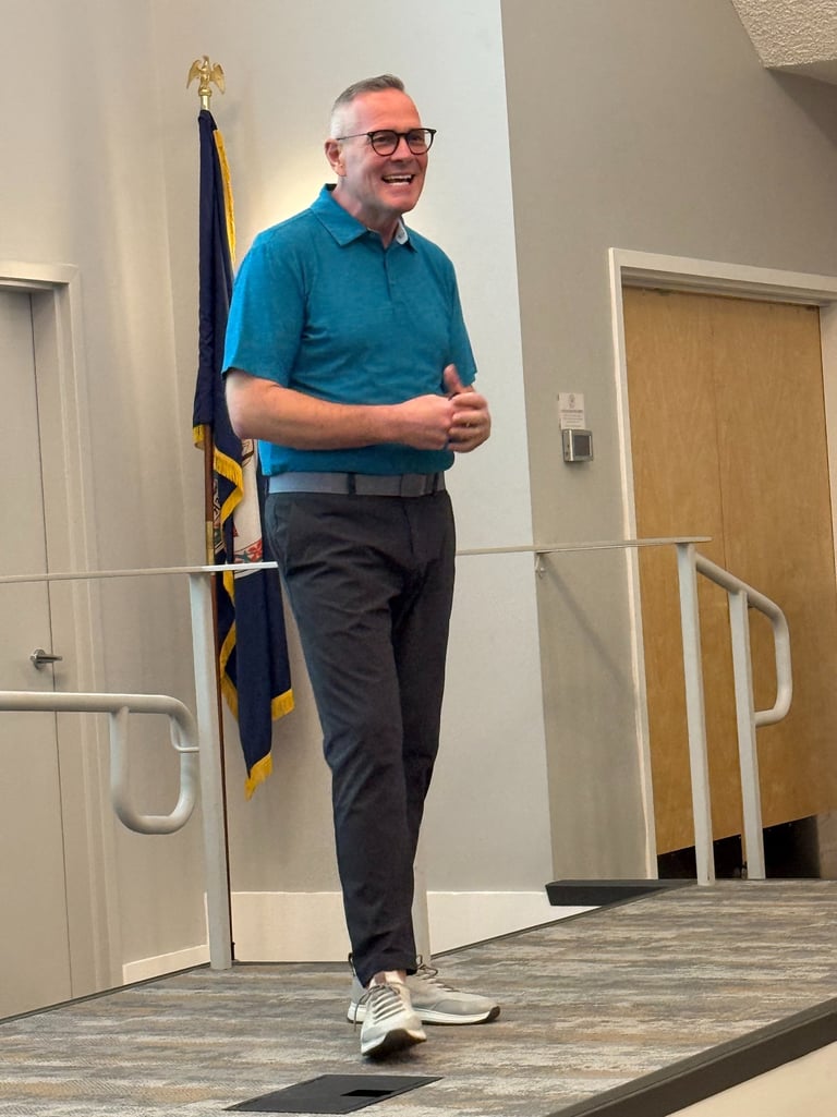 Doug Ward presenting at an industry conference