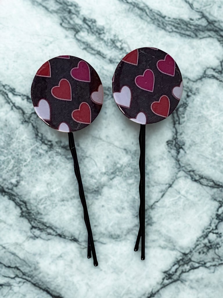 Heart Hair Pins