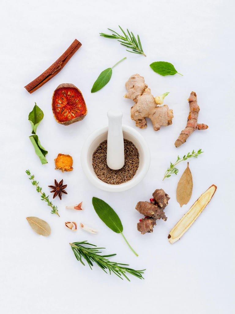 a mortar mortar mortar and spices in a mortar mortar