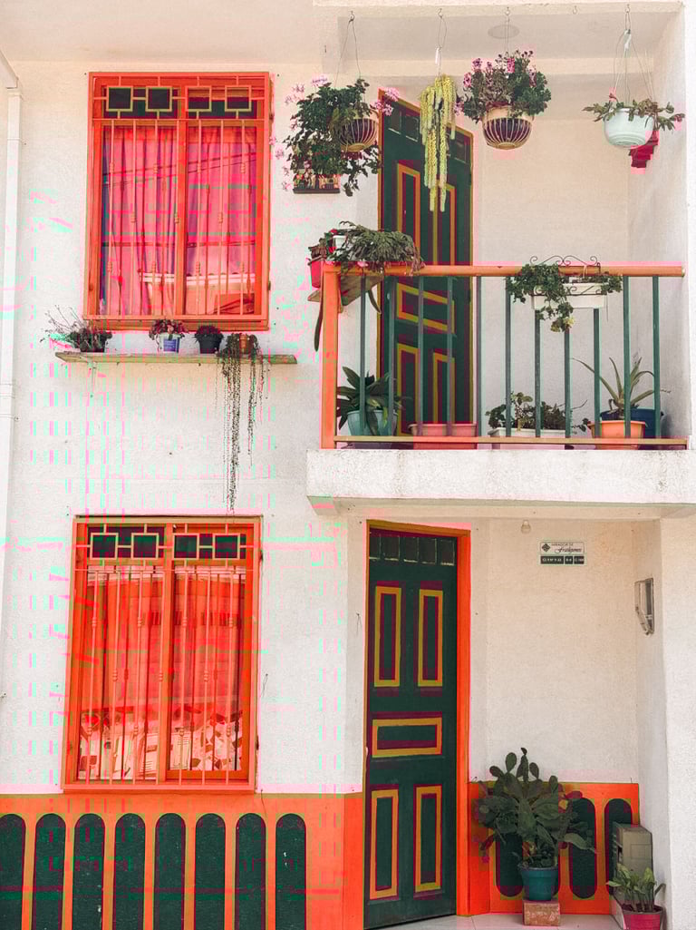 Colorful facade in UNESCO town Salento