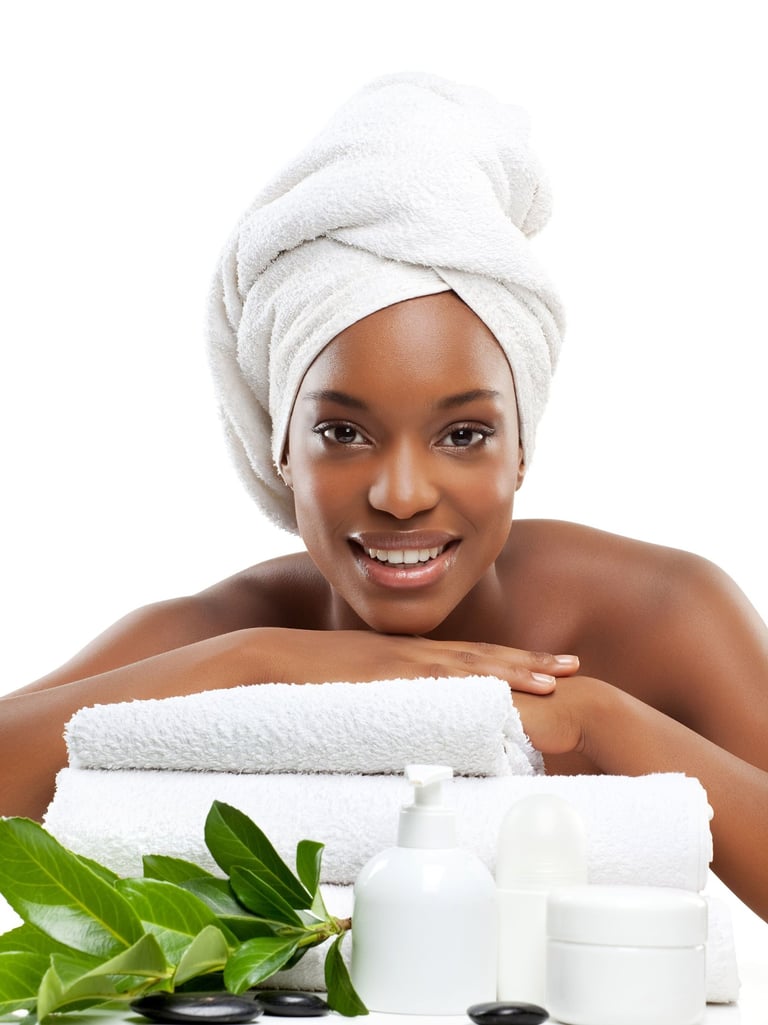 smiling woman with great skin