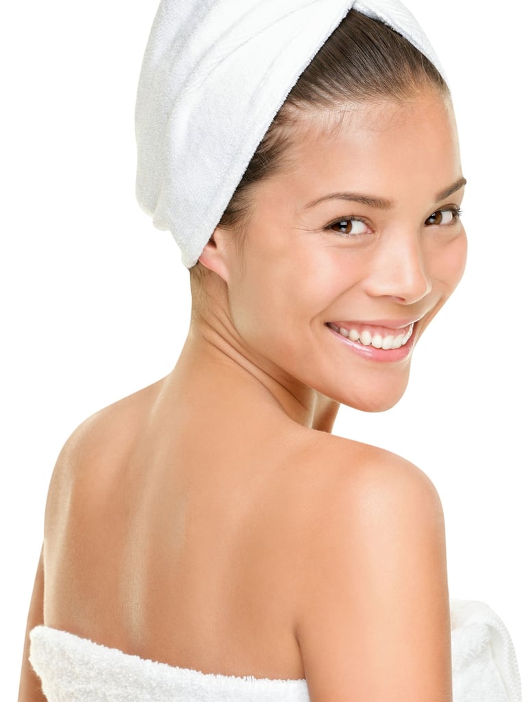 woman looking back smiling