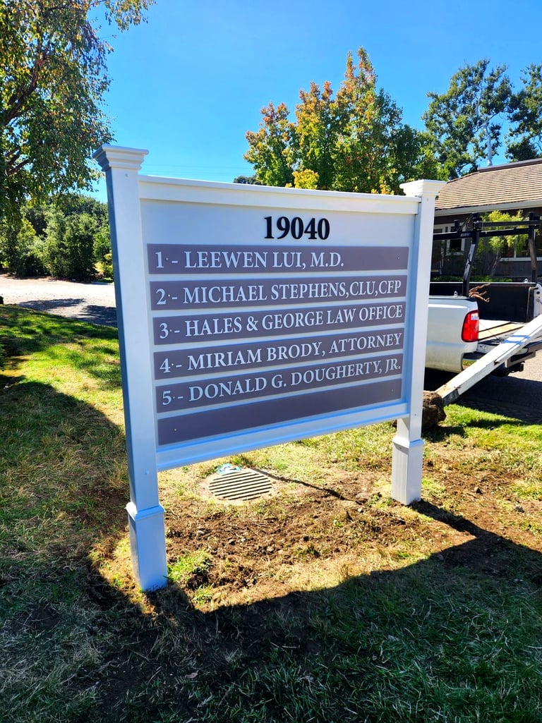 Monument directory sign installation in Saratoga, CA