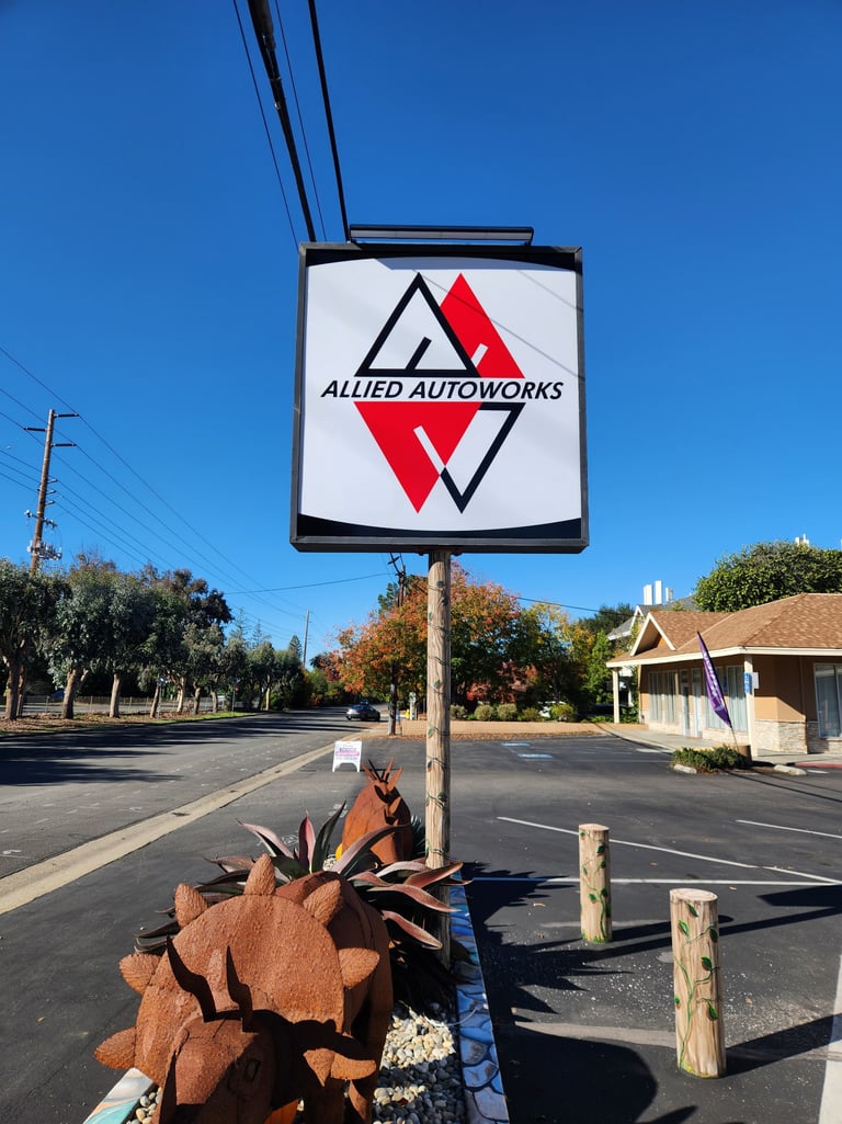 Business pylon sign installation in Los Altos, CA
