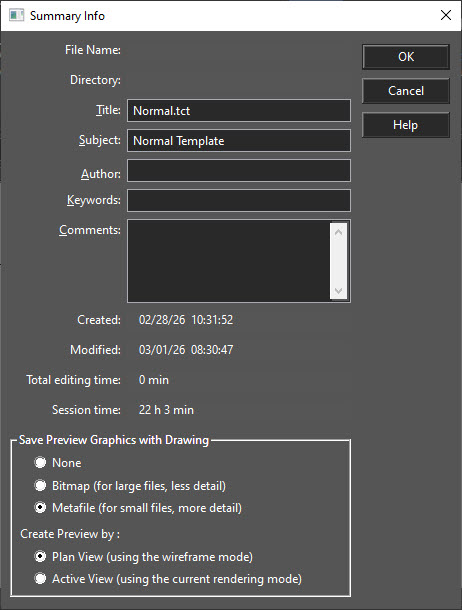 summary info in xcad