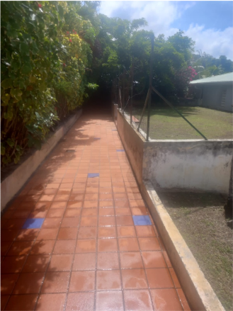 Après lessivage allée en terre cuite