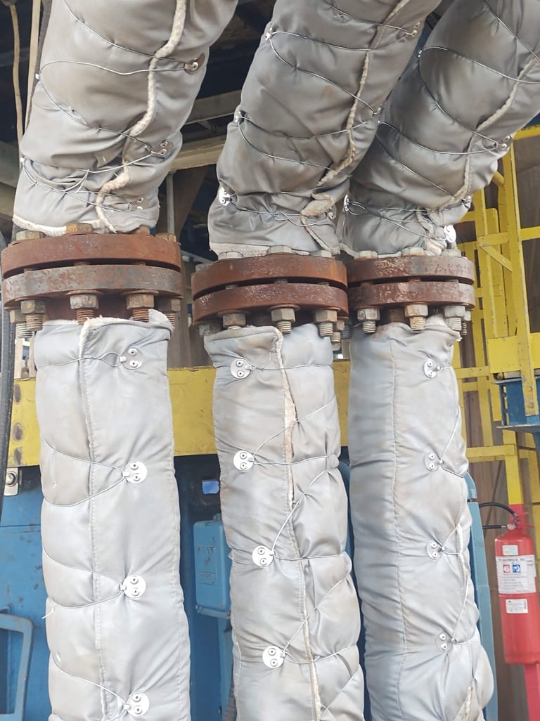 isolação térmica removível para indústria química e petroquímica, isolação removível para tubulação