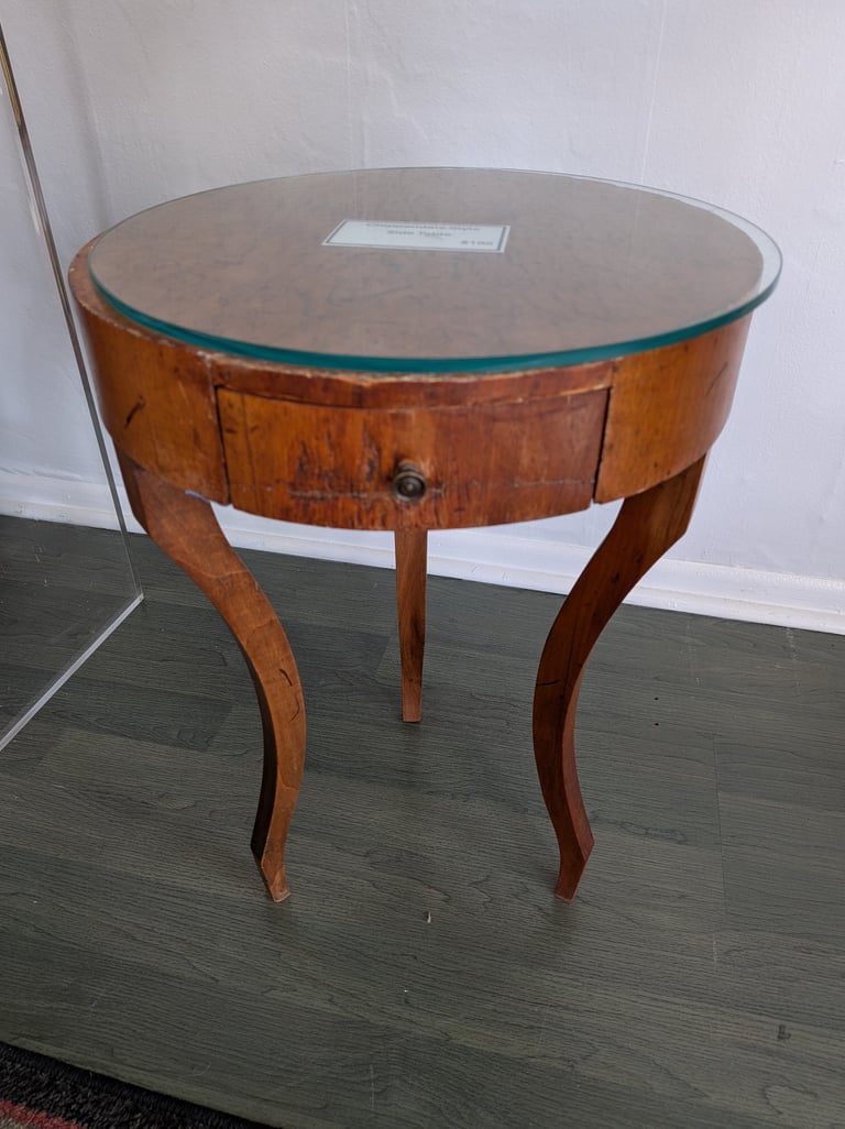 Glass top side table
