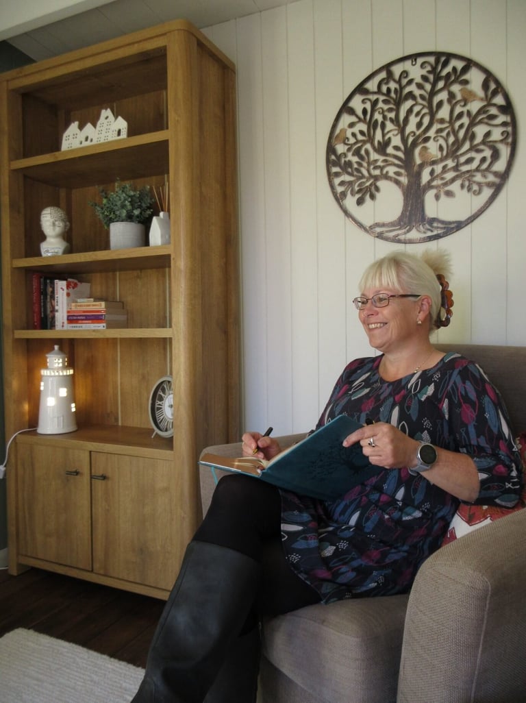 Sally Adams, counselling therapy room