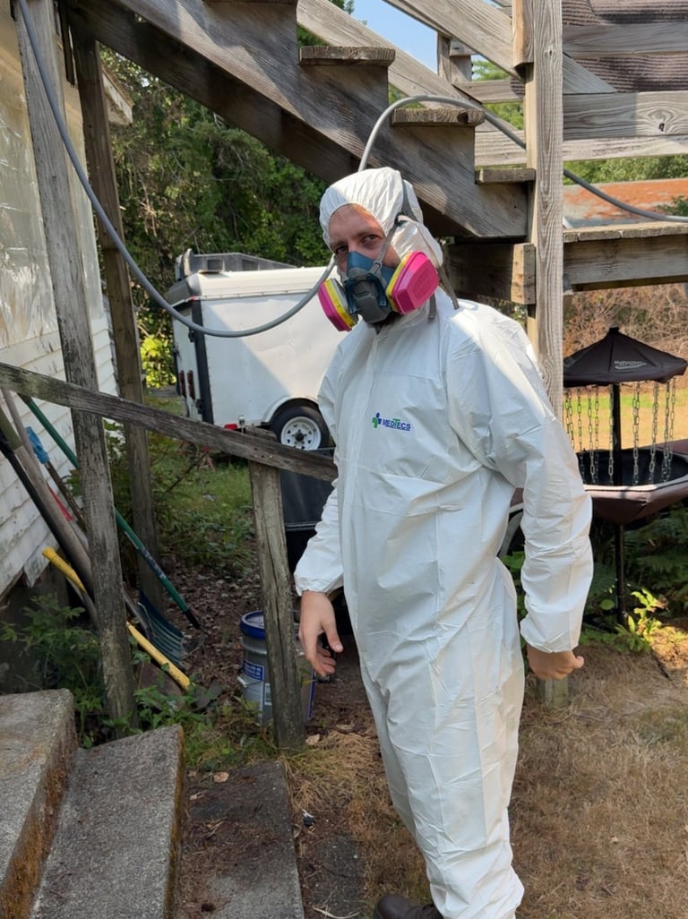 Old washing machine removed from residential laundry room
