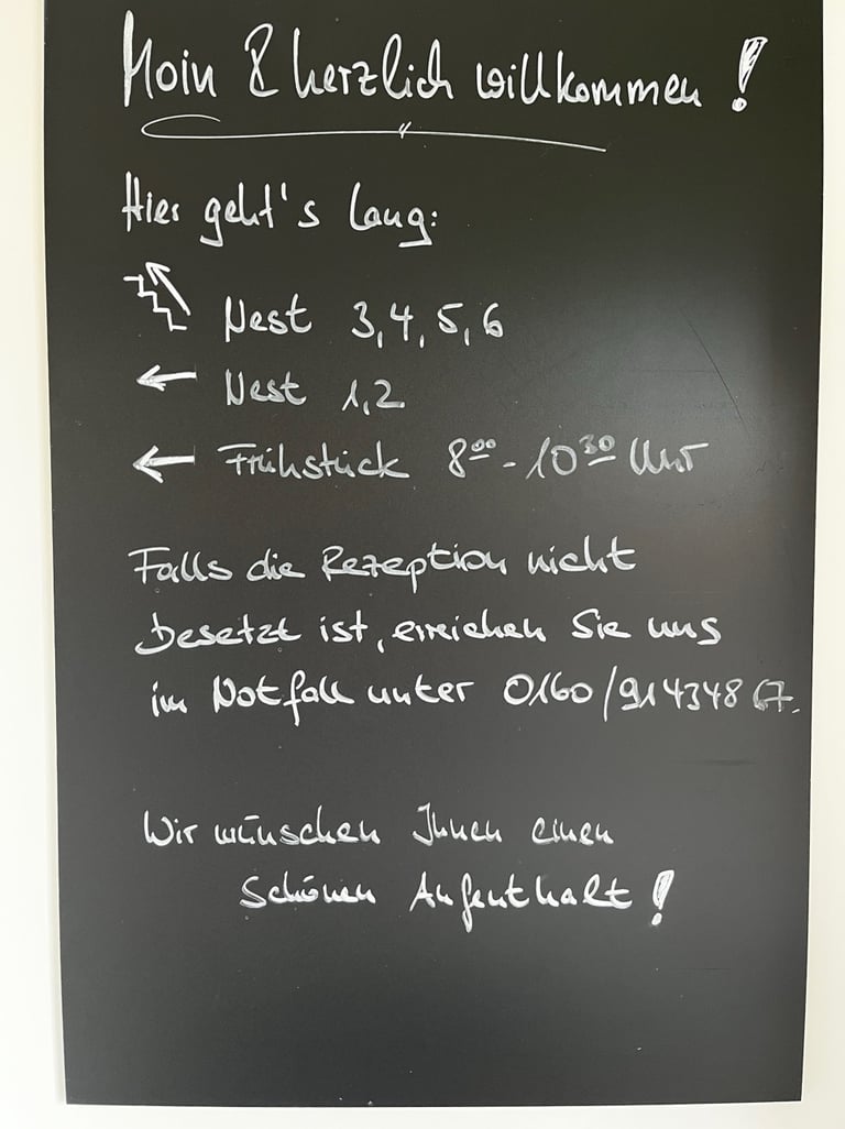 Hotel DunenNest - Wegweiser zu den Zimmer