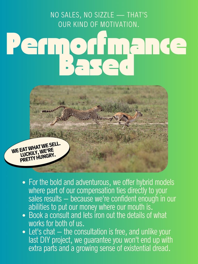 "Performance Based" selling package. A Hybrid model to lowers threshold of entry into live selling 