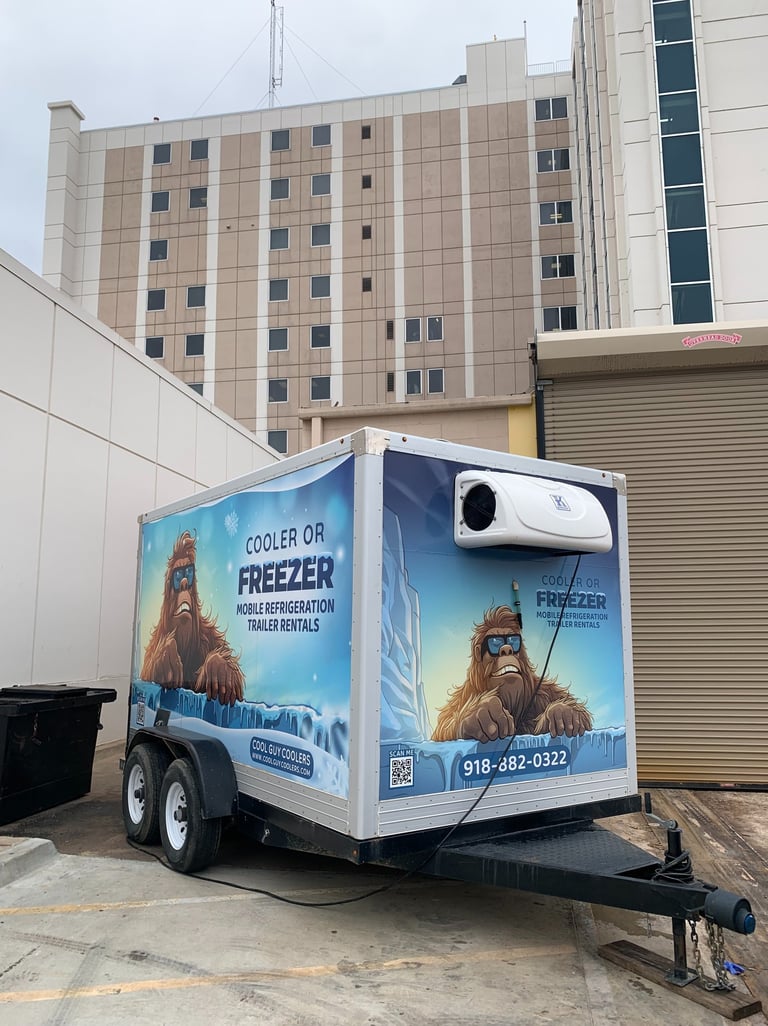 Trailer in front of regional hospital