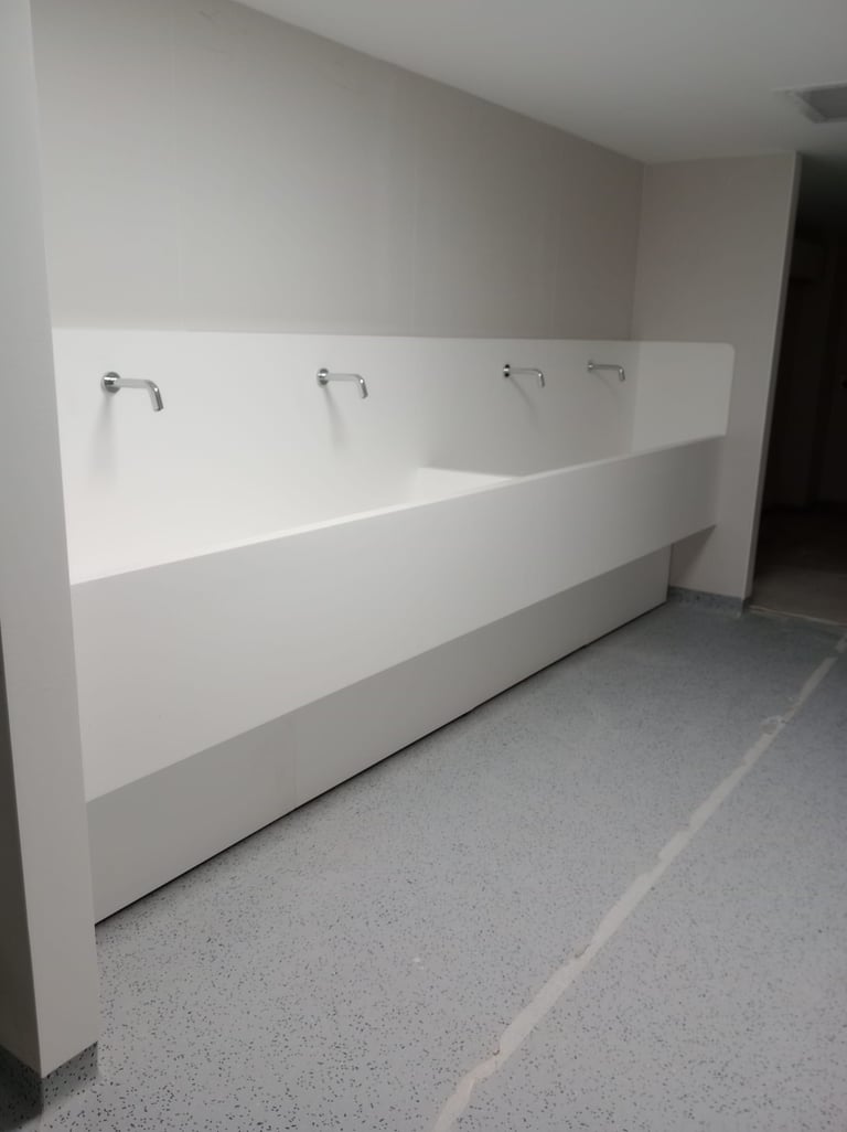 Ok solid surface lavamanos para quirófanos, longitud 4,4 metros