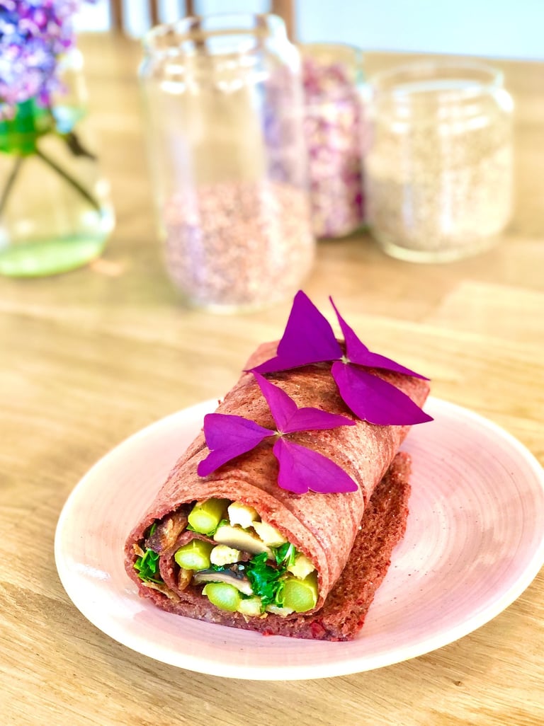 Wrap végétarien au sarrasin et à la betterave