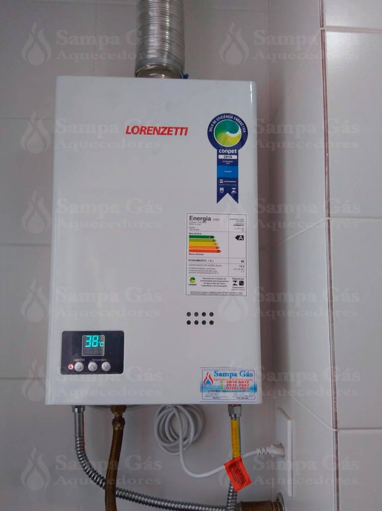 Aquecedor a gás instalado