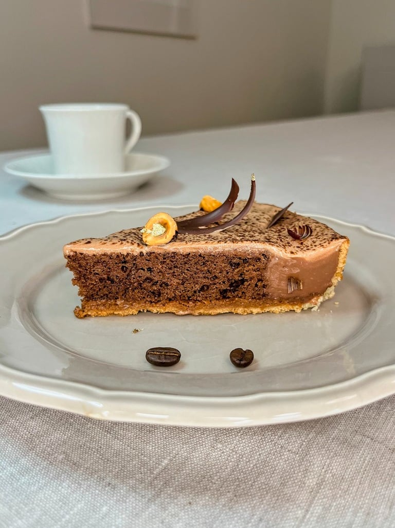Tarte moka chocolat noisette