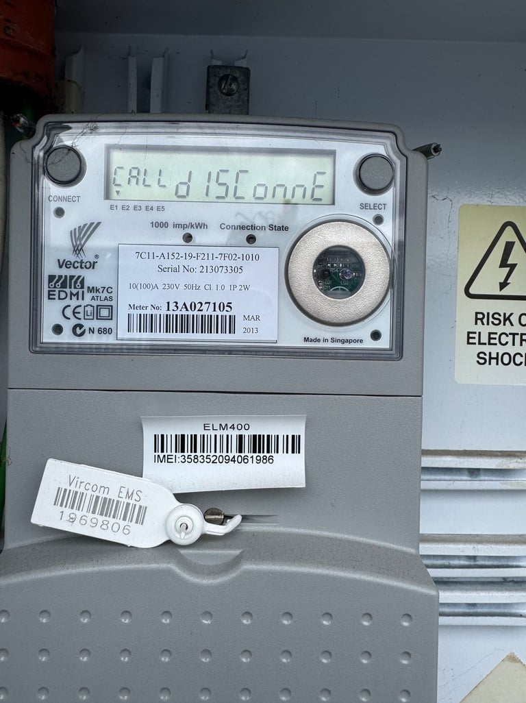 when your meter show warning - CALL and you donot have in your house, you need COV call Sparky G ltd