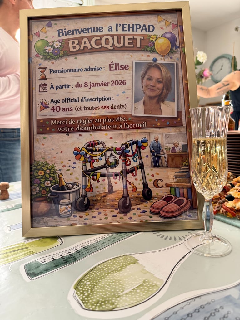 affiche personnalise anniversaire 40 ans thème EHPAD