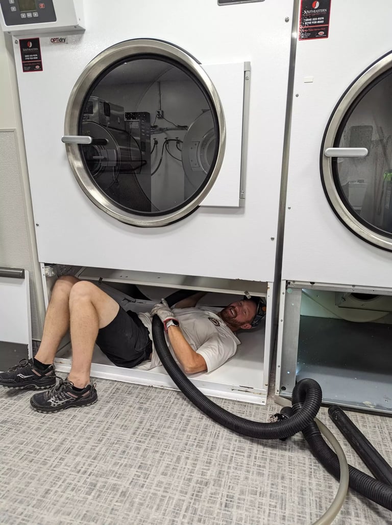 Commercial dryer vent cleaning at the hospital in Fort Myers