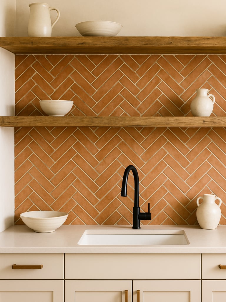 Terracotta Herringbone Tile