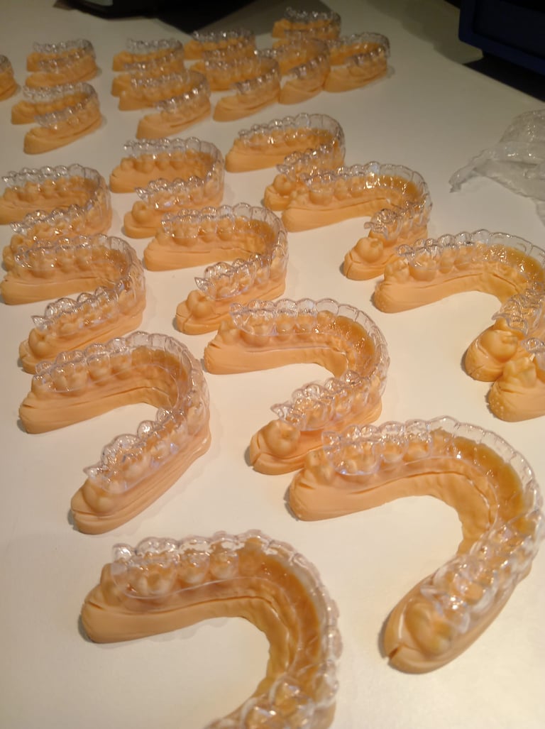 Printed models and clear aligners
